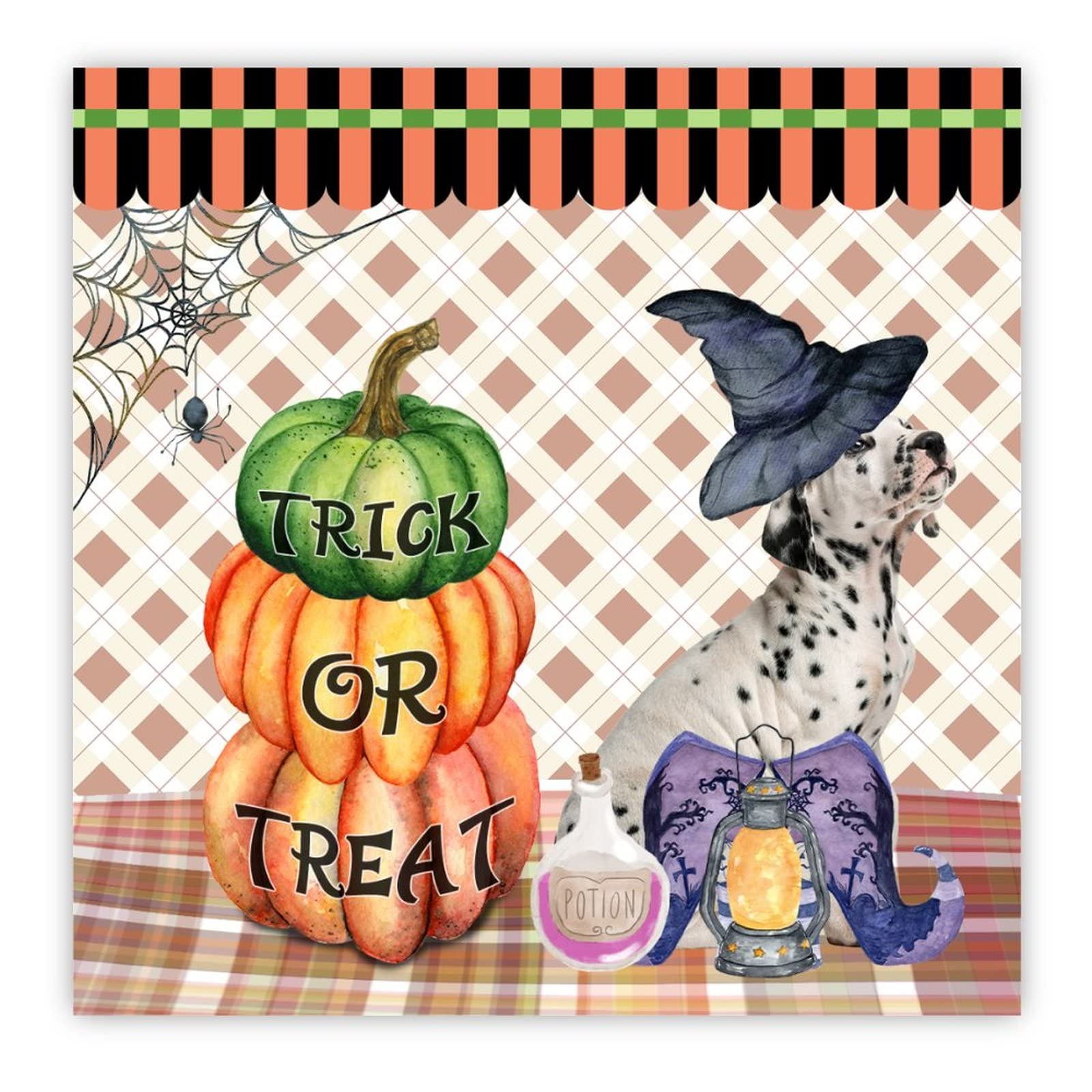 Panneau mural bois Halloween 40x40 cm de qualité supérieure