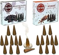 Vista 54 de TRUMIRI Incense Cones - Combo Pack of 20 Cone Incense - 10 Nag Champa + 10 Palo Santo - Insence Cones - Incense Cones Scented - Cone Incense Scents