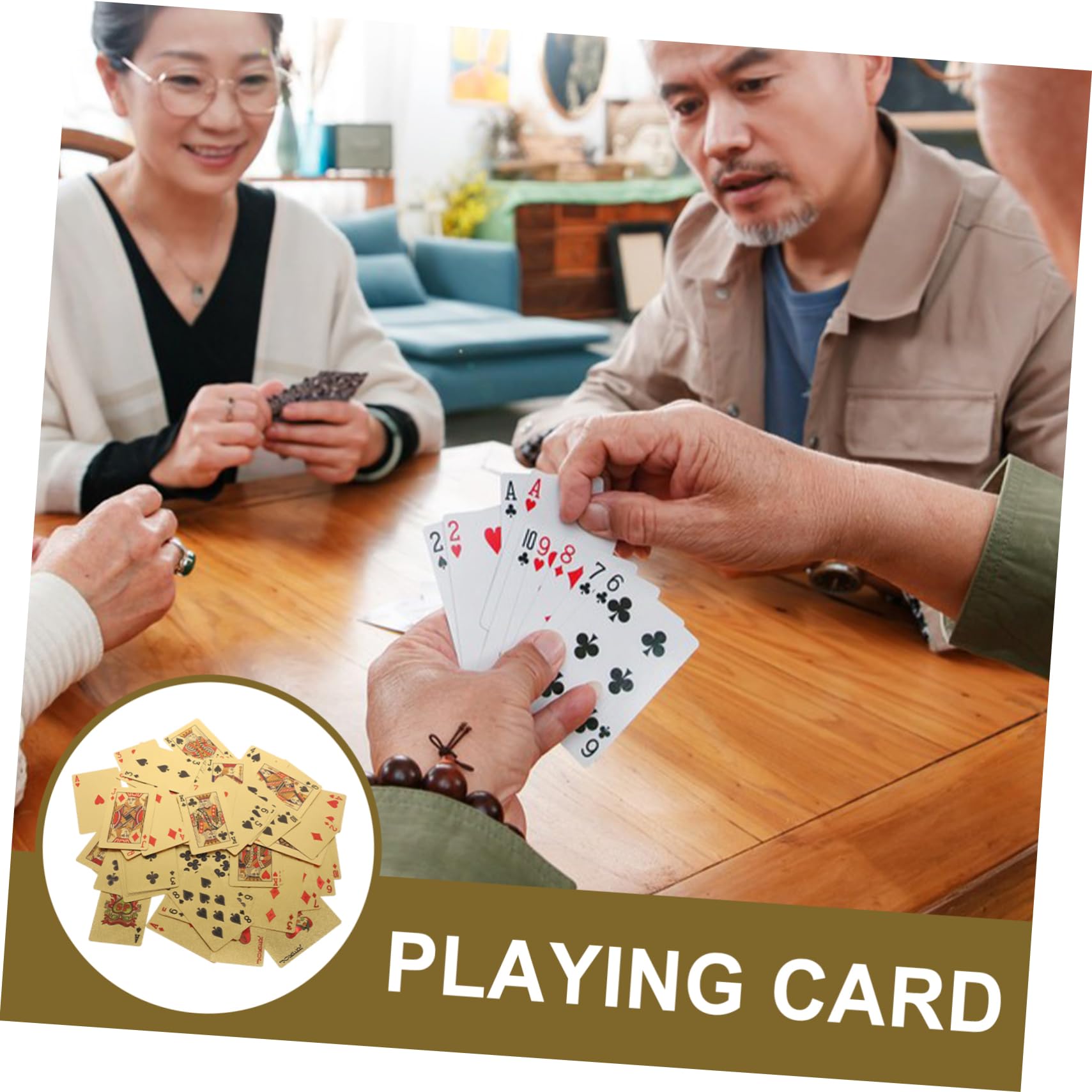BESTonZON Poker Cards Plated De Cartes à Jouer Plastique Étanches avec Motif Unique pour Parties Et