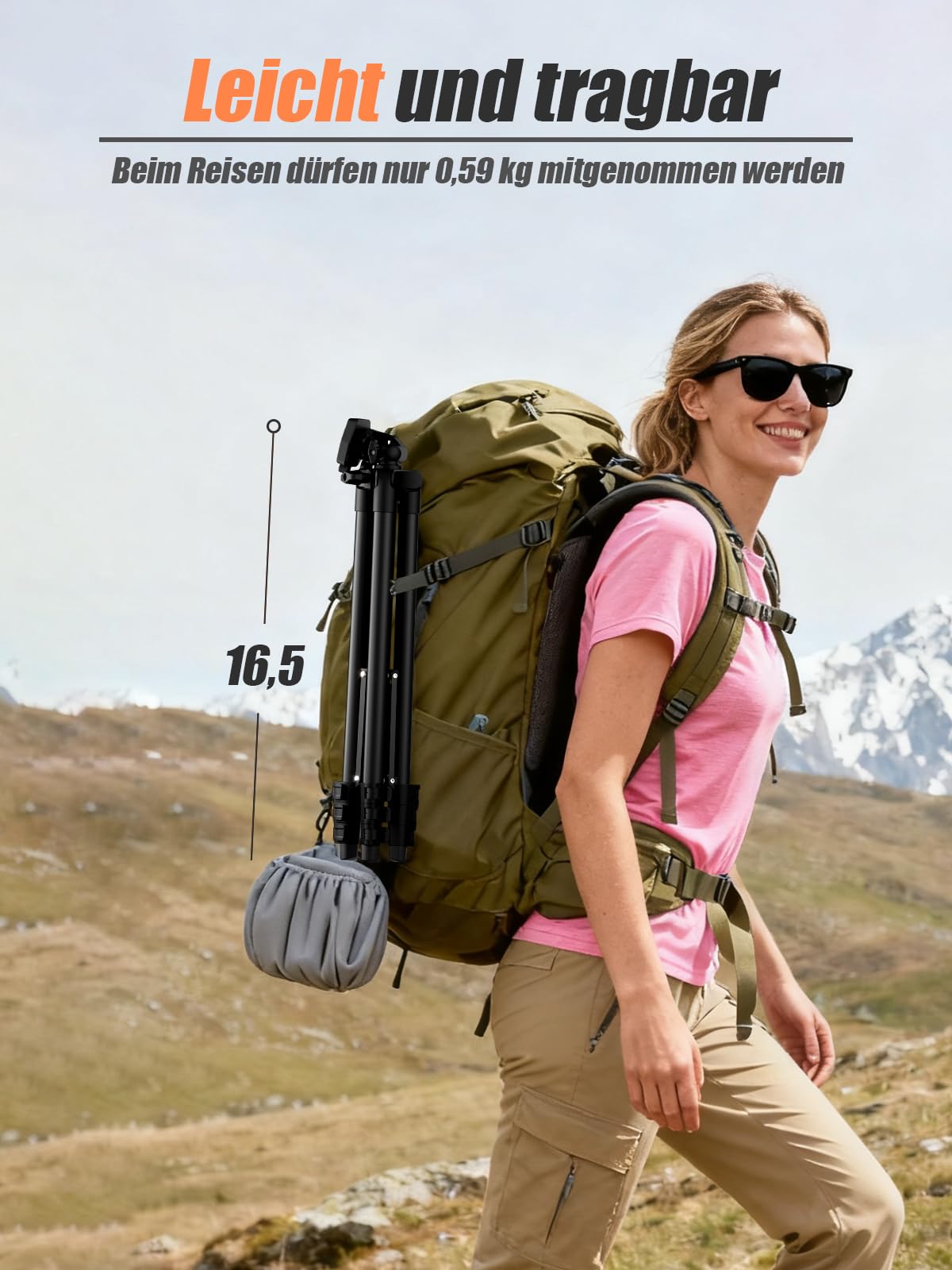 Stativ für Smartphone 180cm Kamera Stativ Leichtes Aluminium Handy Stativ mit Funkfernbedienung, Handyhalterung & Tasche, kompatibel mit Canon, Nikon, actioncam und Smartphones