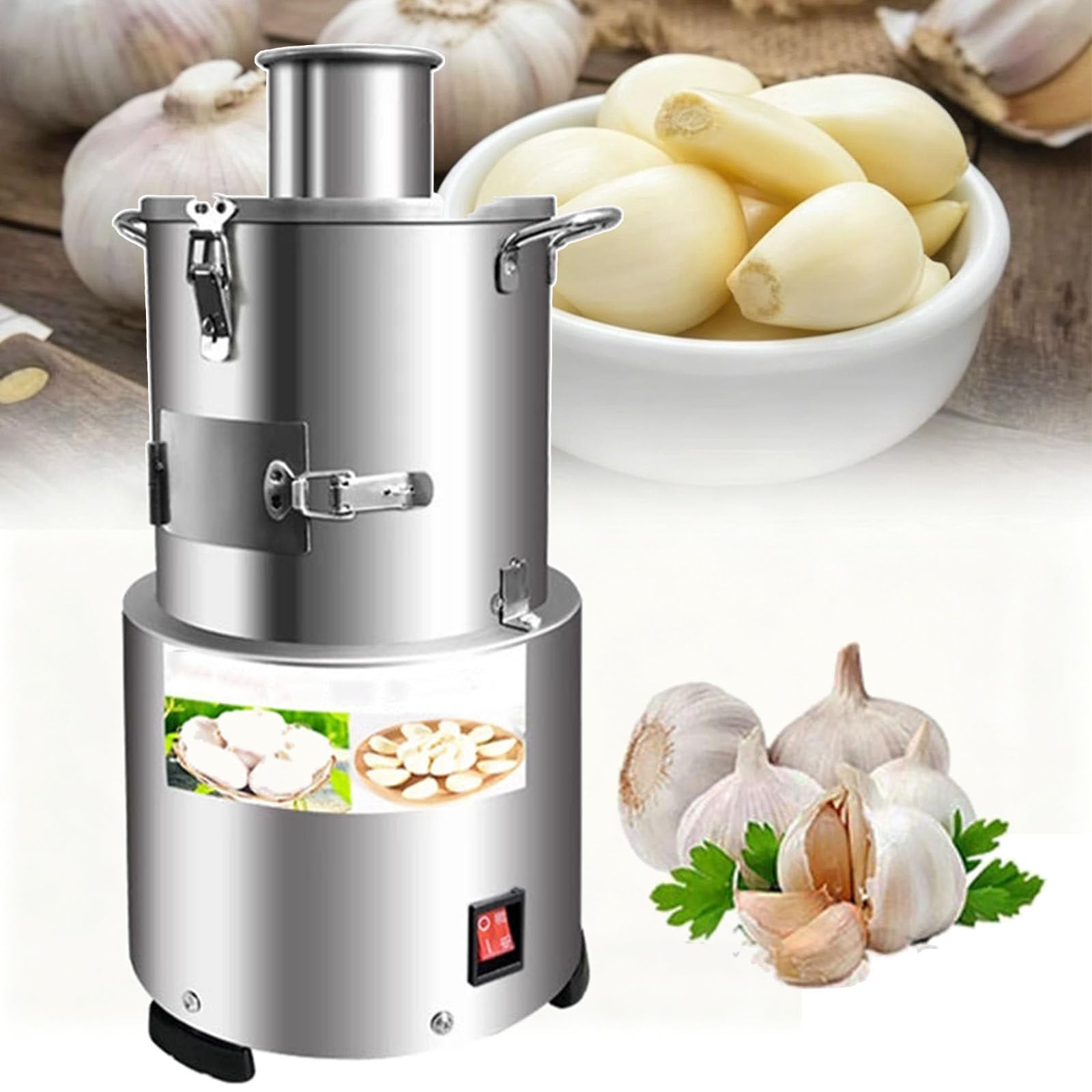 Wasd3Pods Electric Garlic Peeler Machine,Commercial Whole Garlic Peeling Machine,25kg/H,Stainless Steel Garlic Peeler,For Restaurants and Home Use