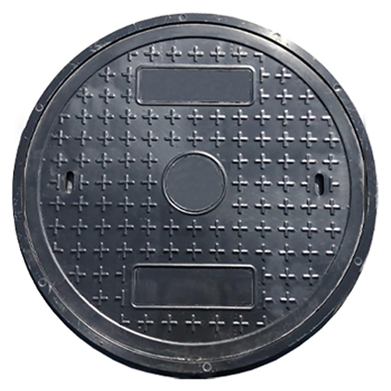 FCXWEVR Reinforced Round Resin Manhole Cover with Base 15T Load Capacity NonSlip Design 70cm/27.6in DiameterDurable and WeatherResistant Solution
