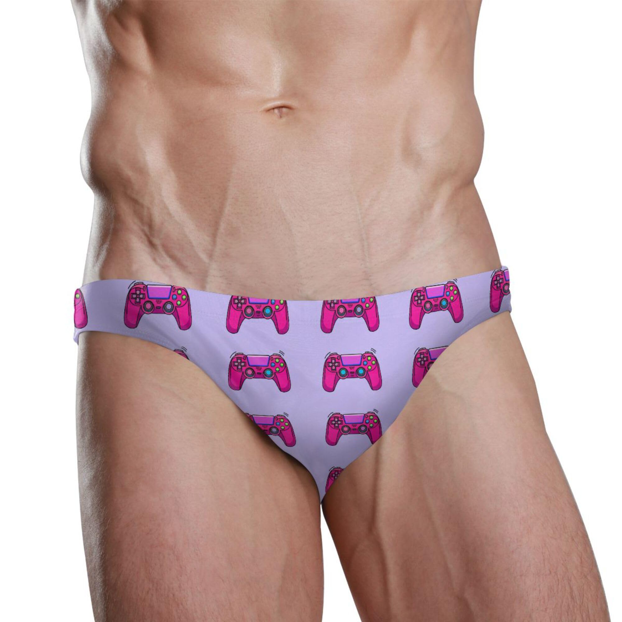 Purple Game Console Swim Briefs for Men Swimsuit Bikini Swimwear S B0404760