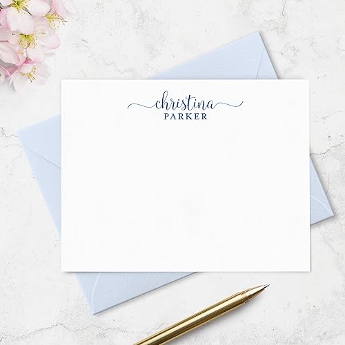 Miniatura 3 de Personalized Stationary Note Cards and Envelopes for Women - Custom Flat Note Cards Stationery Set - Choose Ink and Envelope Colors  Fairmont &