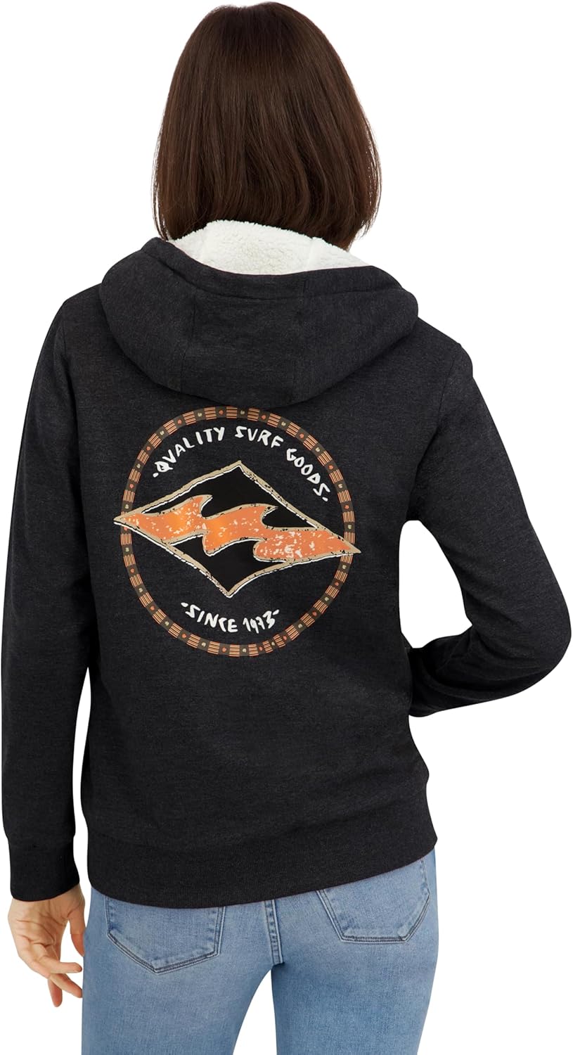 Billabong womens Full Zip Sherpa Lined Hoodie Jacket - Image 2