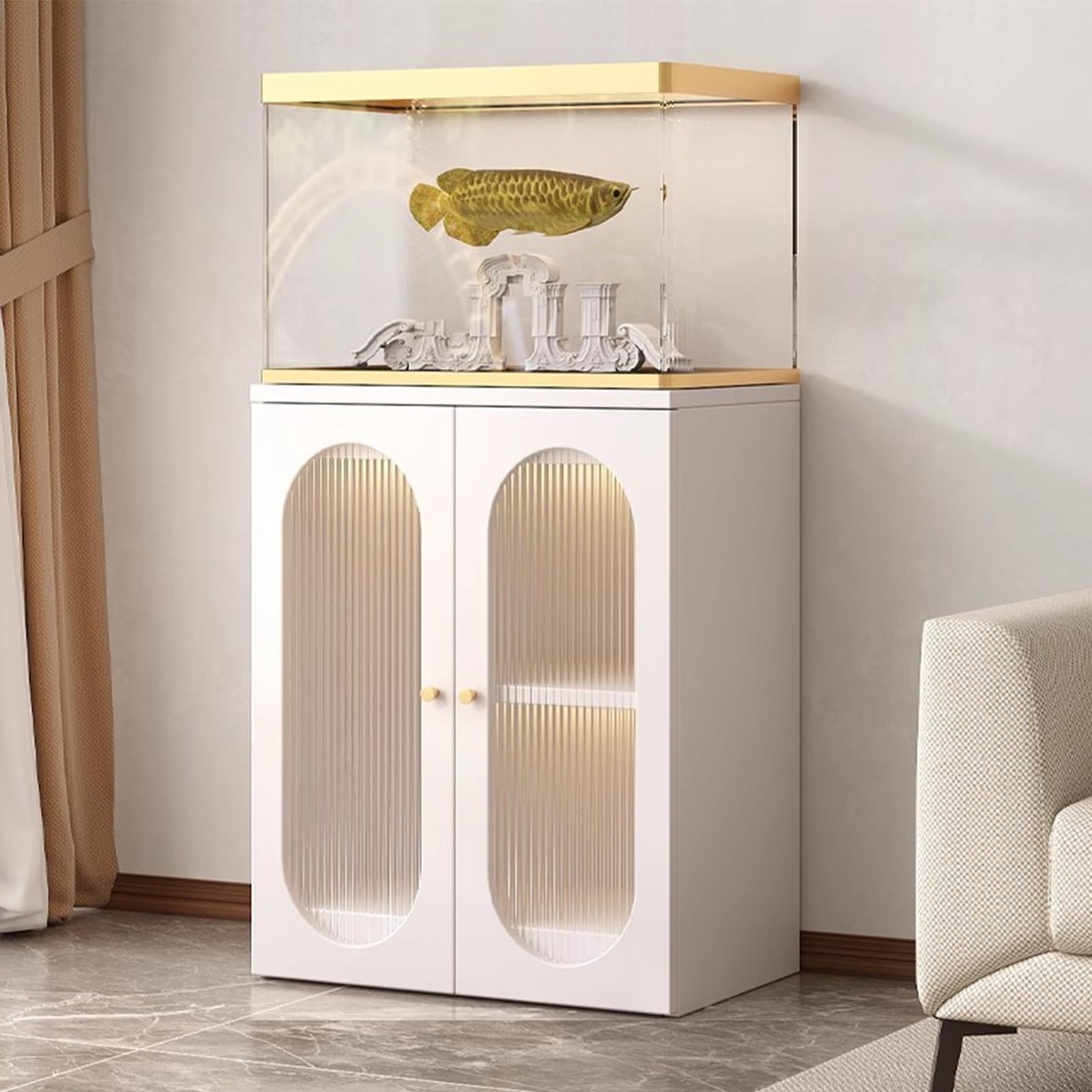 Meuble pour aquarium avec porte et support terrarium en panneau épais