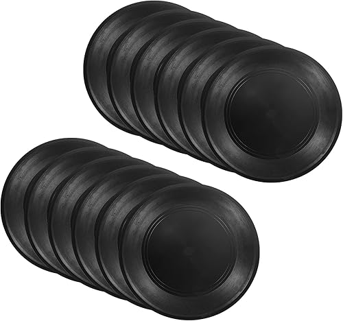 DMiotech Paquete de 12 discos de vinilo negros en blanco de 7 pulgadas para la pared del hogar, decoración independiente, CD de vinilo decorativo,