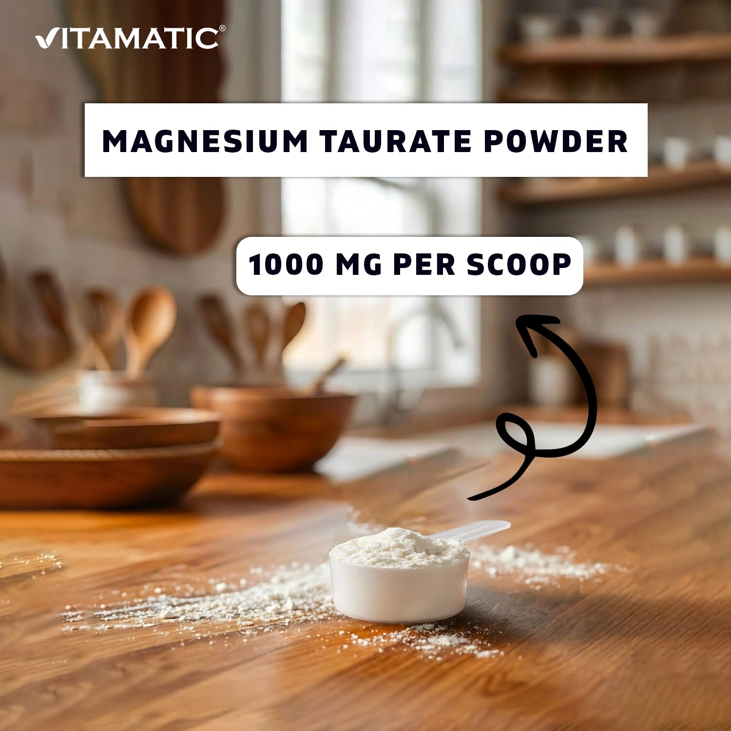 Vitamatic Magnesium Taurate 1000mg per Serving Supports Muscle, Joint, and Heart Health 250 Grams - 250 Servings — Amazon image 6