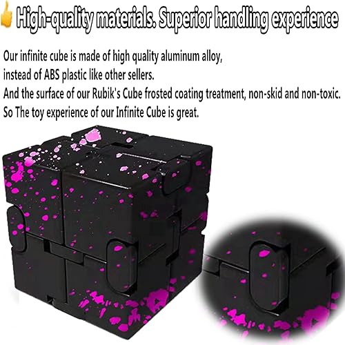 Miniatura 56 de Fidget Blocks Toys Infinity Cube Juguete para aliviar la ansiedad y el estrés para adultos, material de aleación de aluminio (rojo)