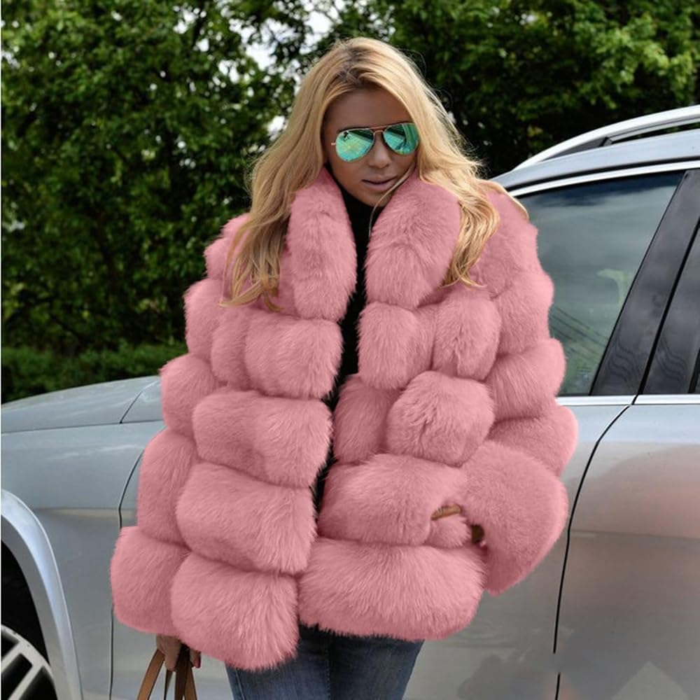 Amazon | [RAMEMO] ファージャケット レディース 毛皮ジャケット