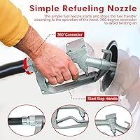 Vista 3 de EASYBERG Tanque de combustible portátil de 32 galones de 120 litros con bomba diésel de 12 V, ruedas resistentes con mango superior de alta