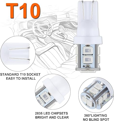 Miniatura 66 de Juego de 24 bombillas LED para interior de automóvil, 194 T10 DE3175 578, 1.220 in, 1.654 in, bombillas de repuesto para el mapa del automóvil