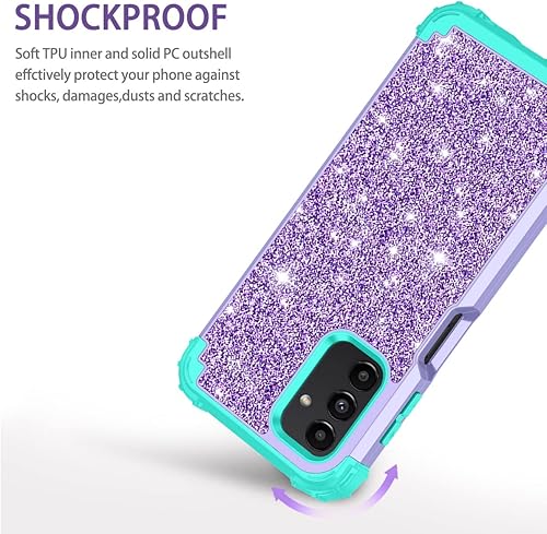 Miniatura 4 de LONTECT Funda para Galaxy A13 5G con purpurina brillante a prueba de golpes, resistente, híbrida, resistente, funda protectora de alto impacto para