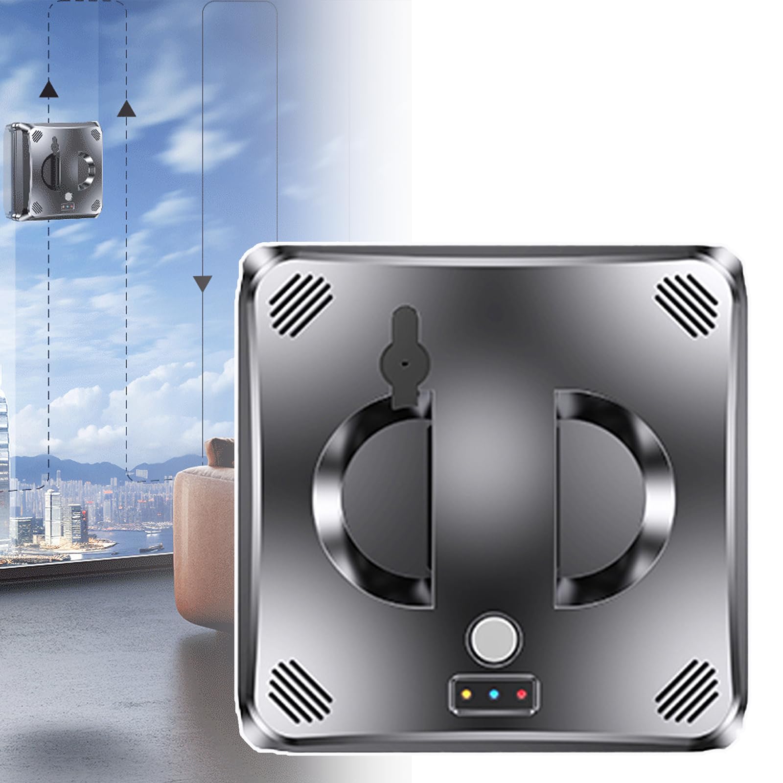 Lavavetri Automatico, Assorbimento Dell'aspirapolvere+aspirazione 3000 Pa, Protezione dallo Spegnimento, Telecomando Wireless E App, Bassa Rumorosità,Black