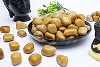 Vista 7 de Crocon Piedras y cristales de aventruine amarillo de 1 libra, a granel, más de 2000 quilates, piedra pulida, colección de rocas, jarrón