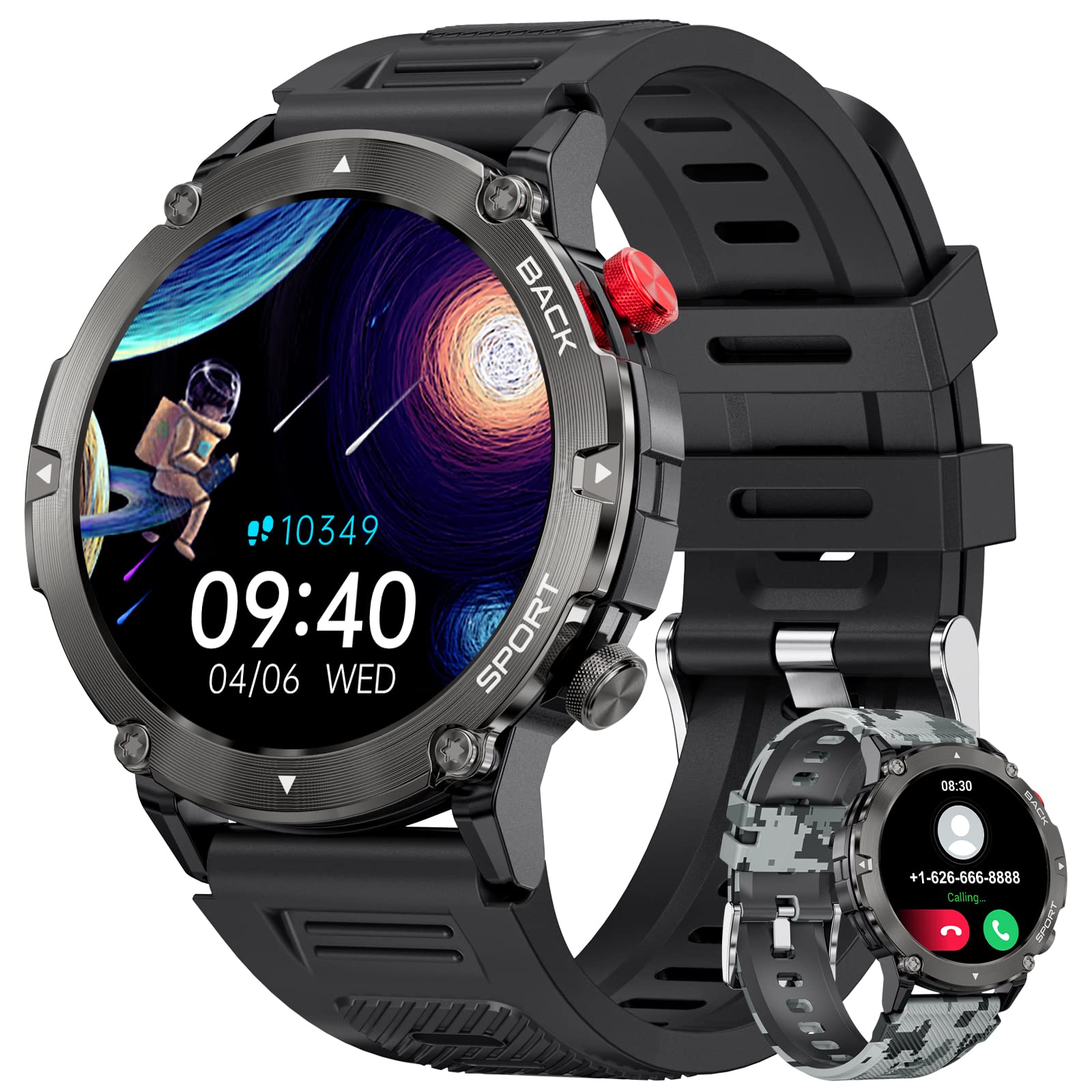 Montre Connectée LIGE Homme 1,85" écran HD, Batterie 1000mAh, IP68, Appel Bluetooth, 100+ Modes Sport - Compatible IOS/Android