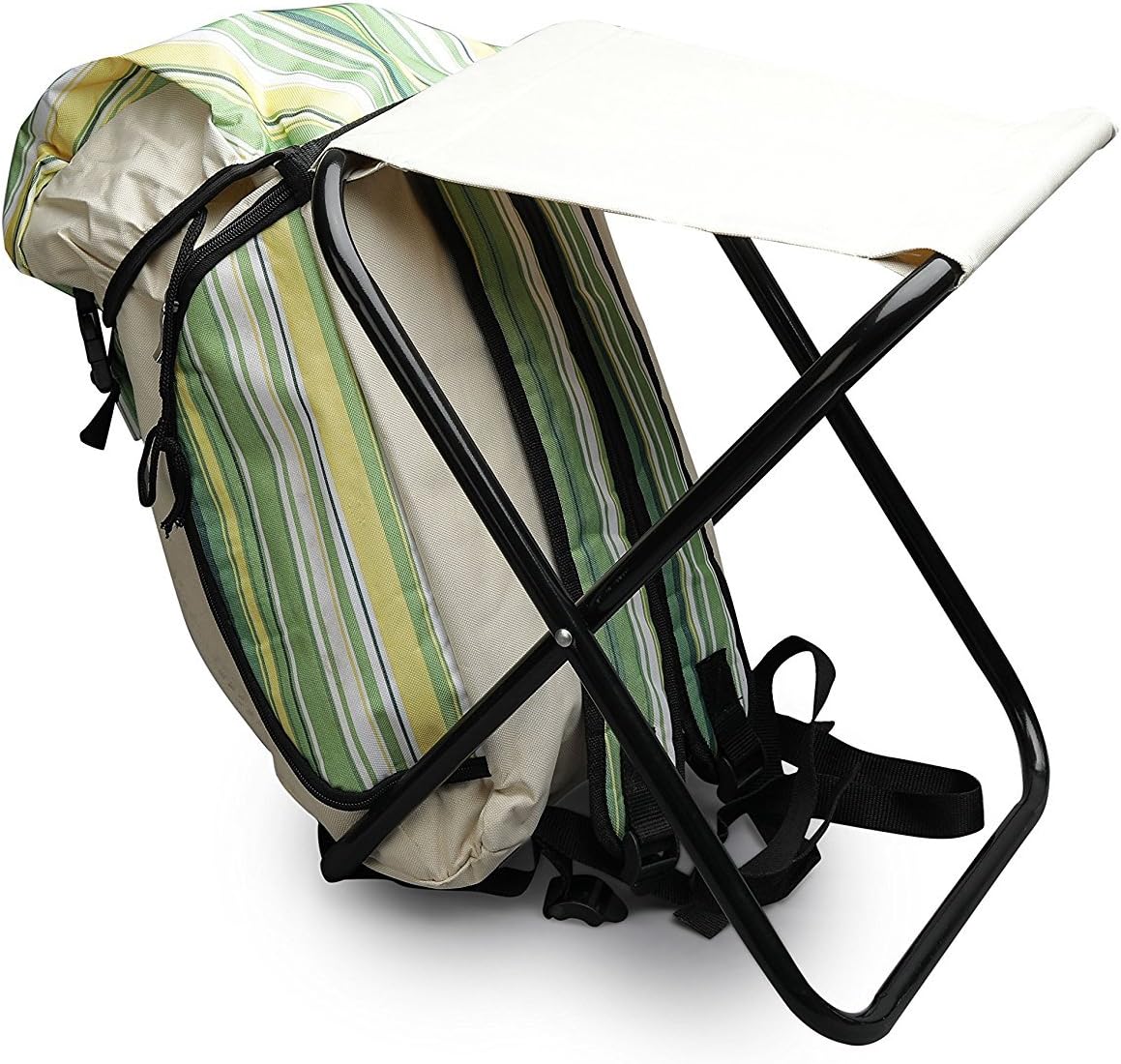 Travel Backpack Chair, Portable Camping Stool, Foldable Chair with Premium Canvas Fabric, Bag for Fishing, Beach, Travelling, Camping, House and Outing