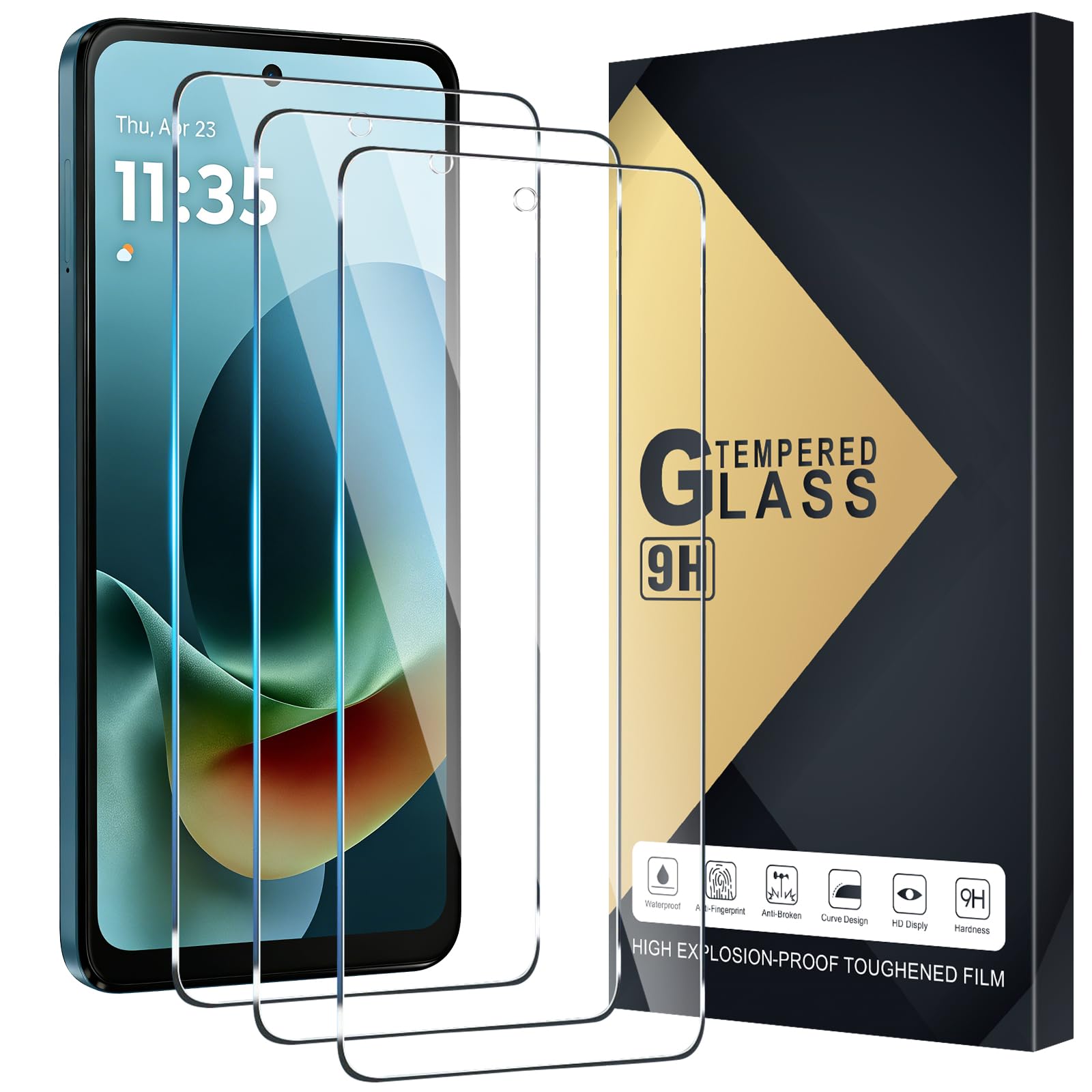- 3 Pack Tempered Glass Screen Protector Designed for Motorola Moto G Play 5G 2026/2025 - HD Clear, 9H Hardness, Stcratch Resistant, Bubble Free