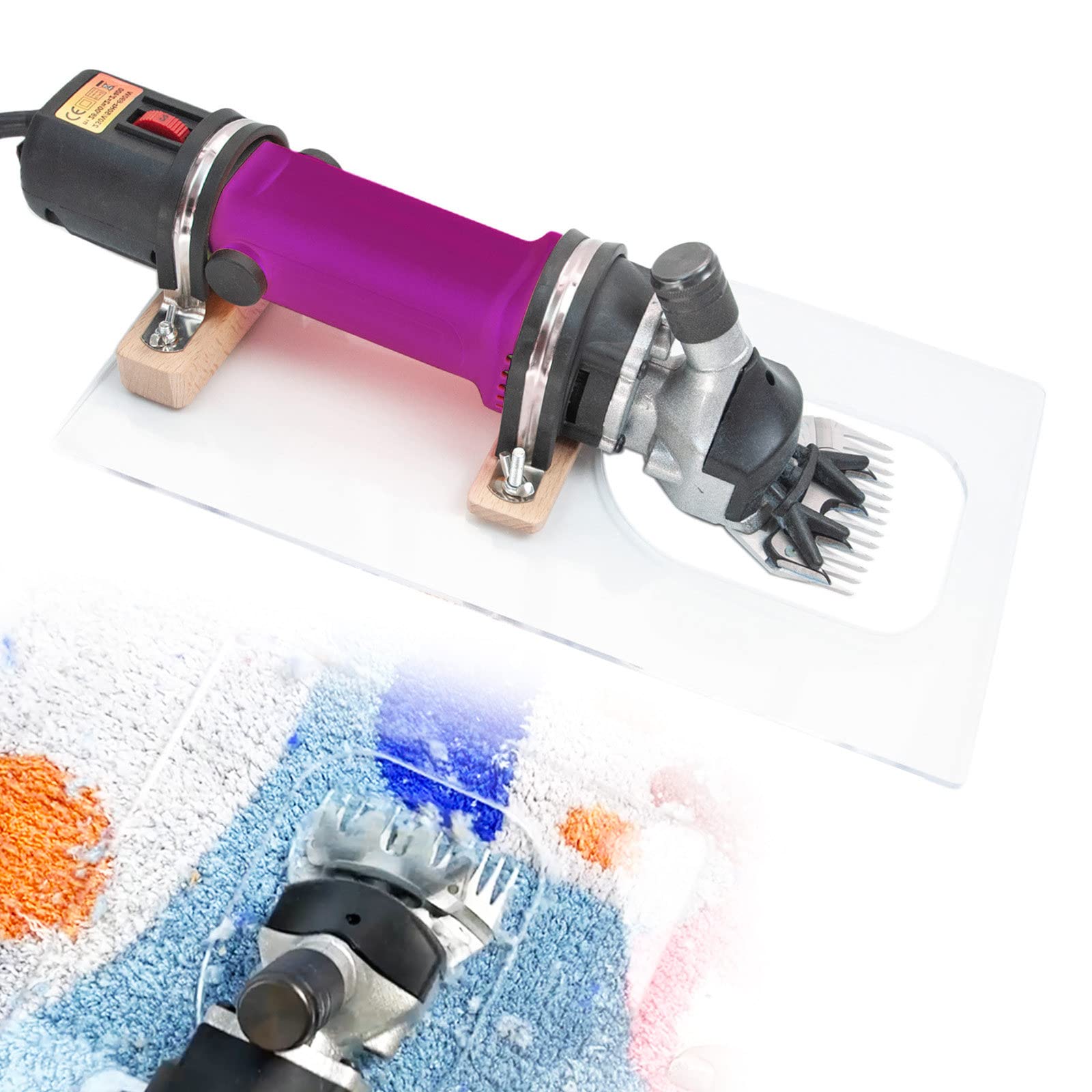 Kit Tagliabordi con Guida di Taglio, velocità Regolabile a 6 Marce/potatura di Grandi Aree, Cesoie Elettriche Tufting da 690 W per Principianti E Professionisti, Colore Opzionale,Purple