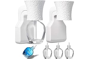 White Plug-in Electric Empty Clear Glass Aromatherapy Diffusers for Essential Oils 2 Pack