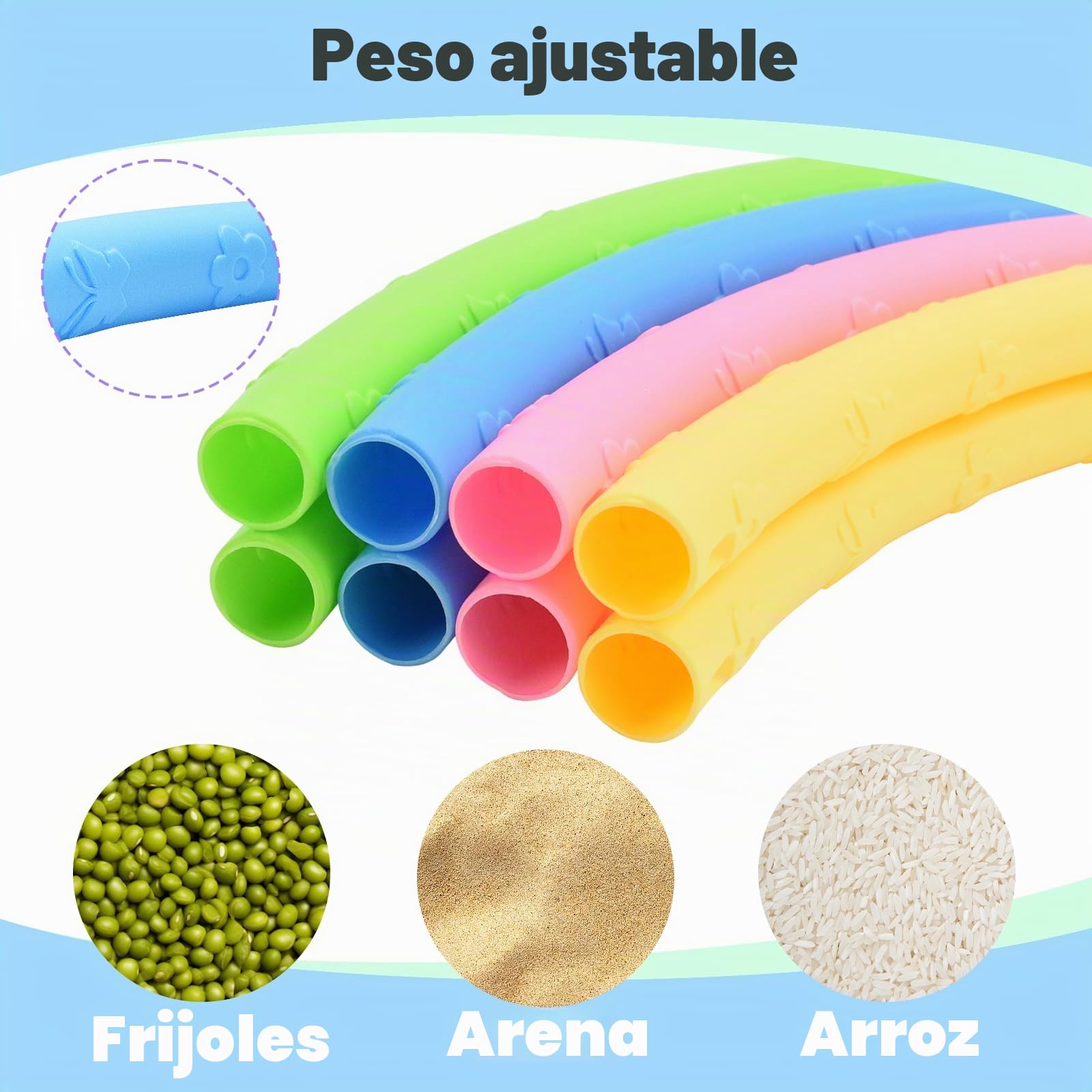 Hula Fitness Hoop niños con 8 Secciones, Diámetro 70 cm, 200g, portátil Ajustable y extraíble, aro Gimnasia para niños de 3 a 8 años de Edad, Gimnasia, Danza, natación, Actividades de