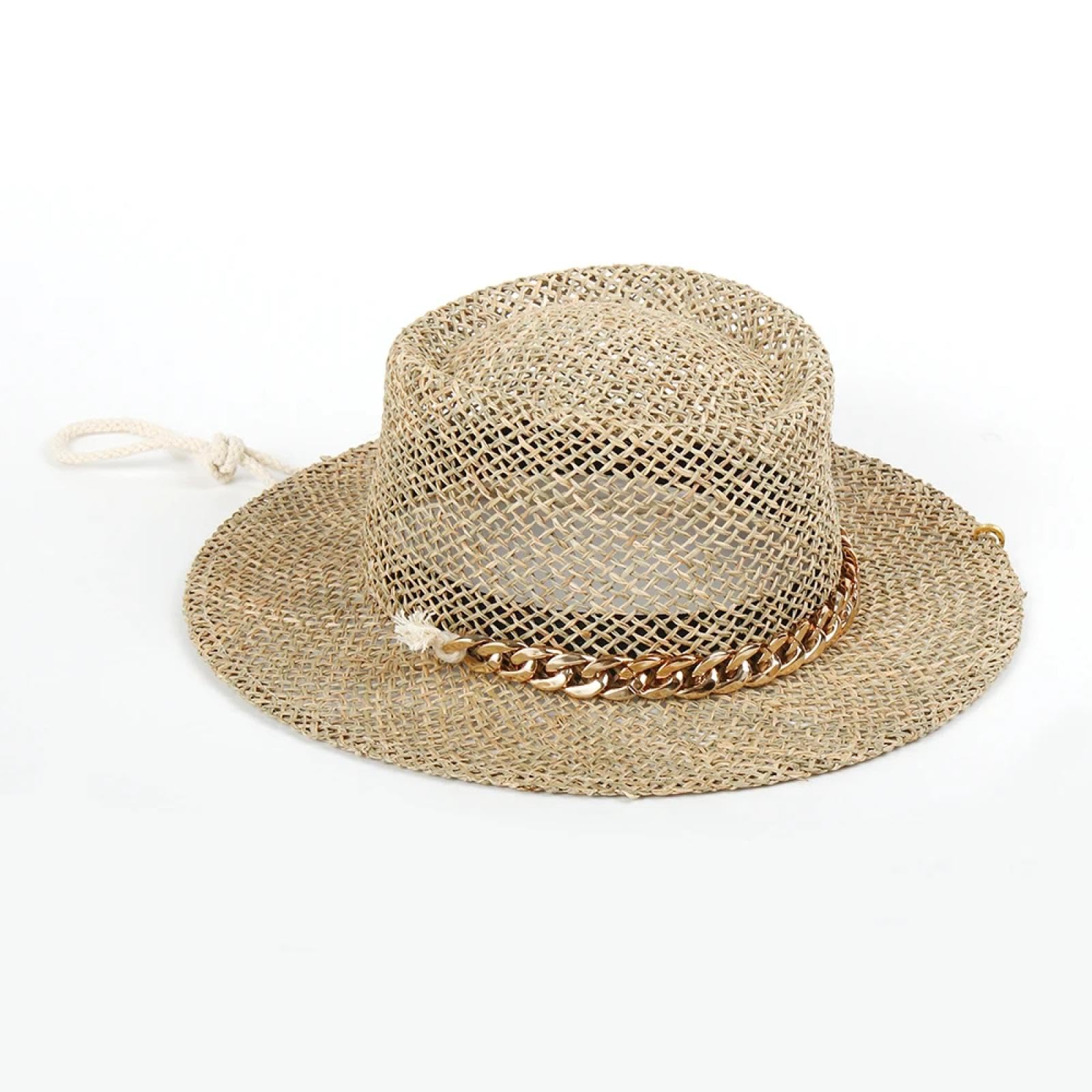 Sonnenhut Strohhut Hut Design Acryl Sonnenhut Mit Kettenseil Für Frauen Strohhüte Hohle Strand Mütze Damen Party Mütze
