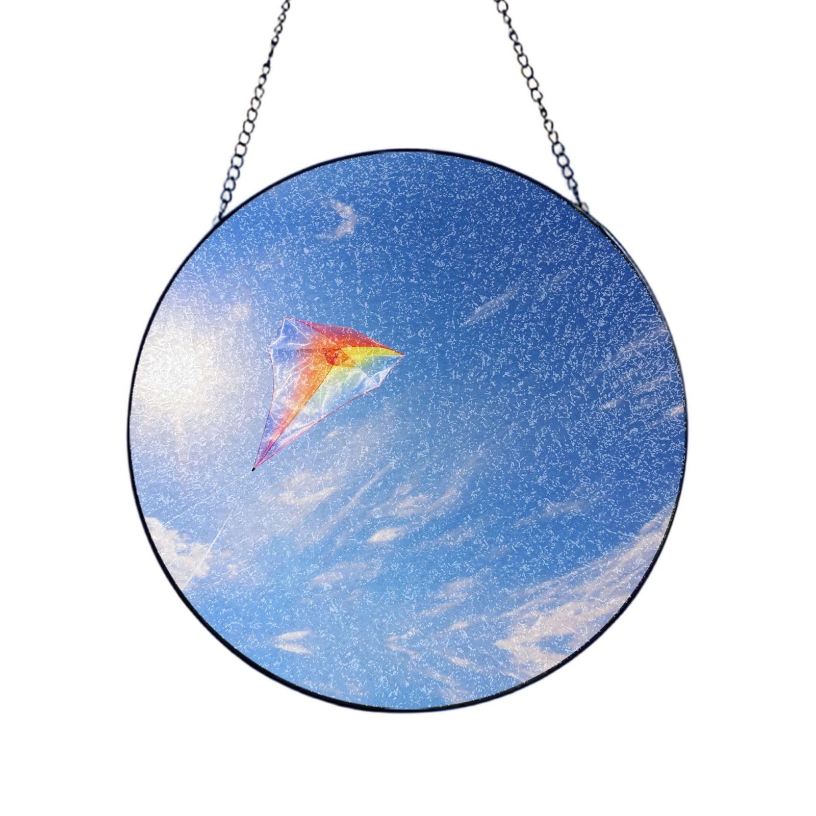 Phayah Kite Print Stained Glass Window Hanging Sun Catchers Decoration Mother'S Day Birthday Gifts For Home Garden Porch 6in（15cm）