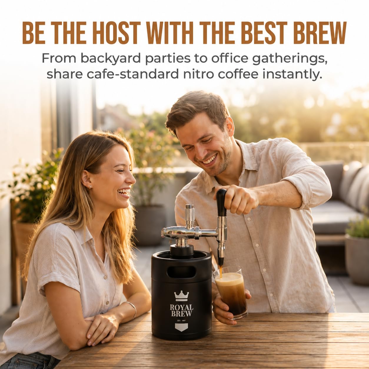 Royal Brew Nitro Cold Brew Coffee Maker, 64 oz Home Keg Black, view 7