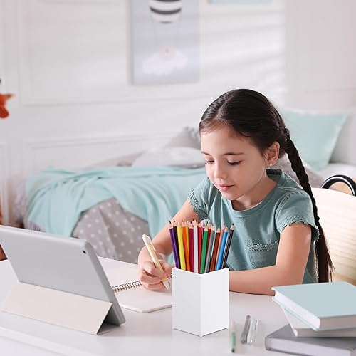 Miniatura 26 de Paquete de 10 soportes de acrílico transparente para bolígrafos, soporte para brochas de maquillaje, organizador de lápices de escritorio, Paquete