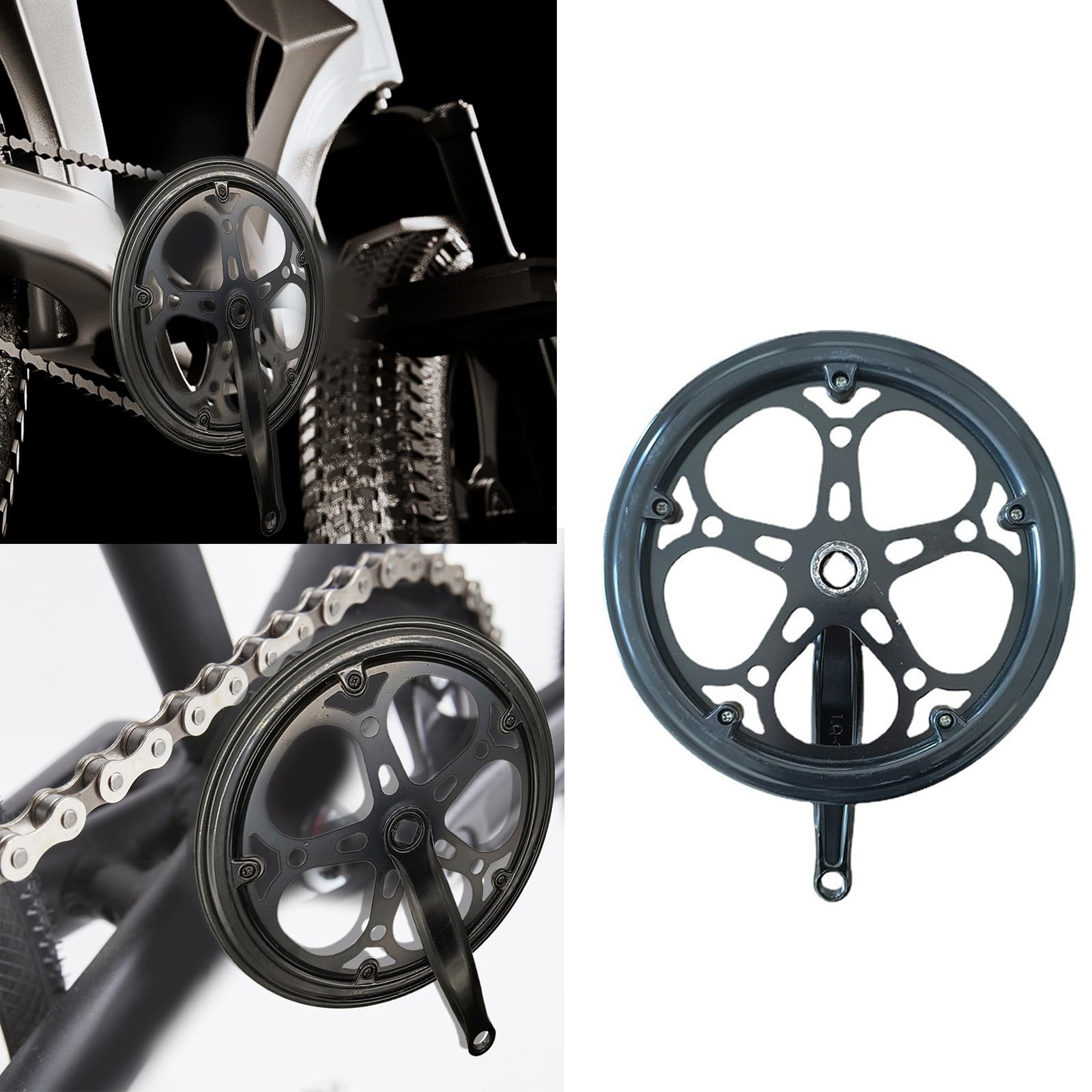 Pédalier Vélo 52T Double Chaîne - Bras 170 Mm - Pour Vélos Route Single Speed & Pliants