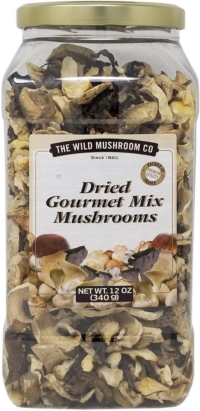 The Wild Mushroom Co. Dried Gourmet Mix European Mushrooms 12 Ounces (340g)