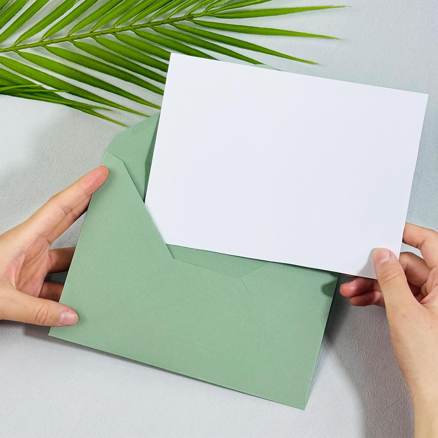 200 PCS Sage Green Colorful A7 Envelopes with Stickers, 5x7 Envelopes for Greeting Cards, Great for Invitations, Wedding Invitation, Birthday, Baby Shower, Graduation