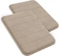 Decolab Tapete Antiderrapante Banheiro Super Soft | Kit Tapete Banheiro Box ou Banheira Completo | Jogo Tapetes Para Banheiro Multiuso Decoração Quarto (Bege-escuro, 2 Peças)
