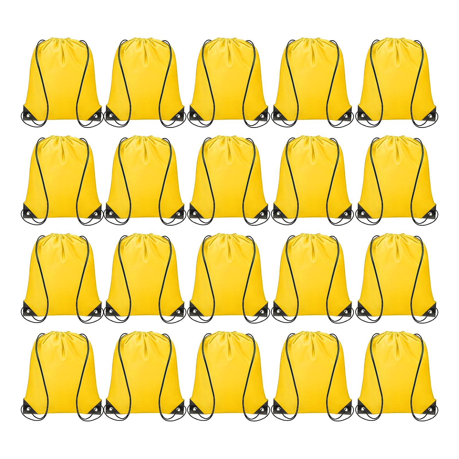 Muiltvoe 20pcs Drawstring Bags Draw String Backpack Bulk Polyester Sport Draw String Bag Gym Sack Cinch Tote String Backpack for Gym Party Sport Trip Swimming Beach, Orange