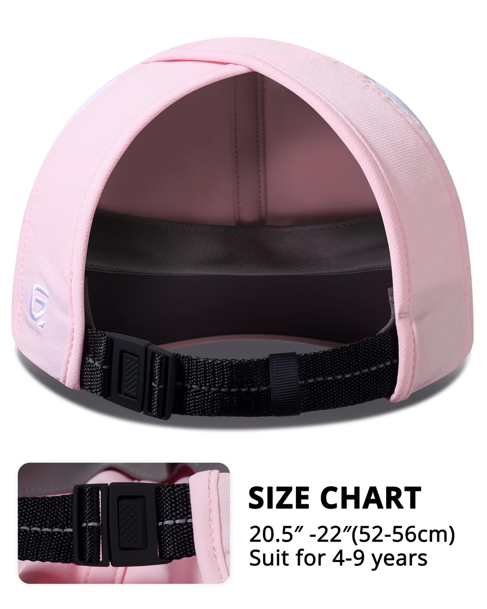 GADIEMKENSD Cappellino da Baseball per Ragazze con Coda di Cavallo, Rete Traspirante, Cappello Estivo rinfrescante per Bambine, Cappello da Sole UPF50+, Cappellino per Ragazze per attività estive