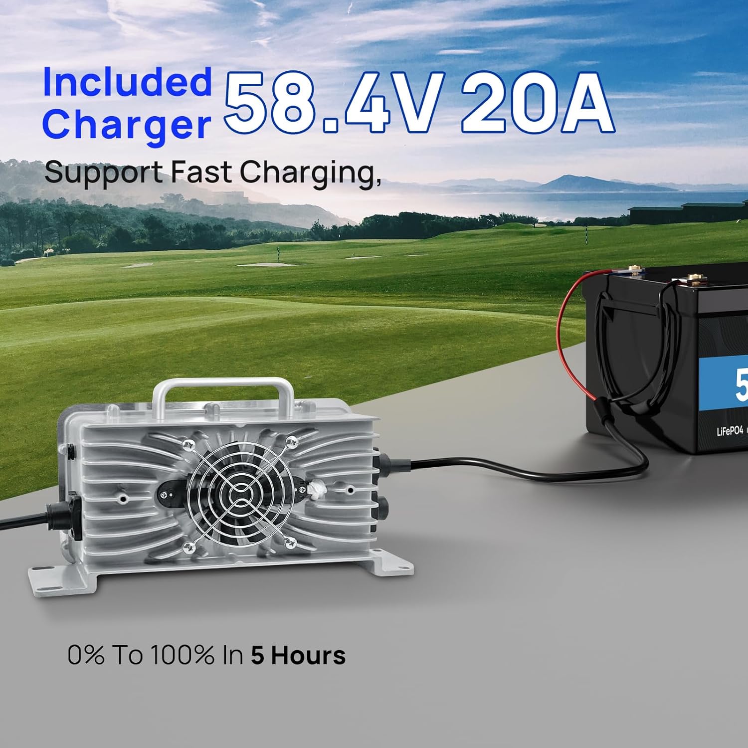 48V 100Ah LiFePO4 Lithium Battery, Build-in BMS with Low Temp Protection, 500A Peak Current, Up to 5000+ Deep Cycles Battery for RV, Camper, Solar Energy Storage, Boats, Trolling Motor, Off Grid