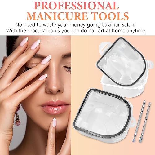 Miniatura 8 de Yokilly Cuenco de remojo de uñas, 2 cuencos de manicura remojables de gel, cuenco de acetona para uñas acrílicas, kit de removedor de polvo de