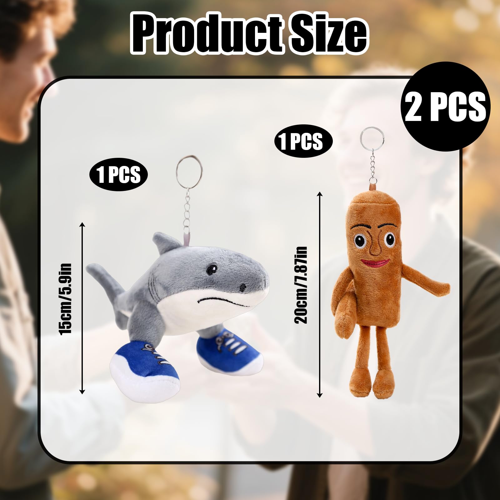 GZGRYTRC 2PCS Italian Brainrot Toys, 15cm Shark and 20cm Stick Figure Anime Figures - Image 2