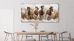 tigeridge Horses Canvas Wall Art - Brown Horse Pictures Animal Wall Decor Running Horses Painting Prints Artwork for Living Room Bedroom Home Office Wall Decorations 50X100CM