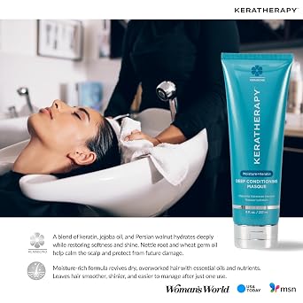 Keratherapy Keratin Infused Deep Conditioning Masque, 8 fl. oz., 237 ml - Moisturizing & Hydrating Hair Treatment with Kerabond, Jojoba, Nettle Root Extract, Wheat Oil, Persian Walnut