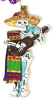 Day of the Dead Skeleton Guitar Mardi Gras Bourbon Street Mardi Gras Beads New Orleans Bayou Lousianna Cajun Creole Party
