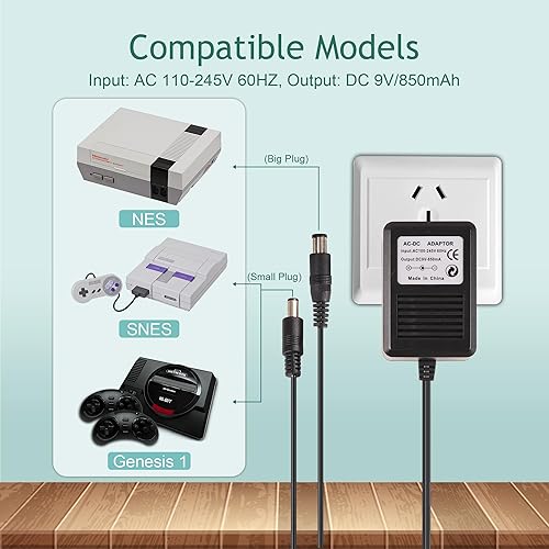 Miniatura 2 de Fuente de alimentación NES, fuente de alimentación SNES, adaptador de corriente alterna compatible con Super NintendoSNESNESGenesis1 versión de EE.