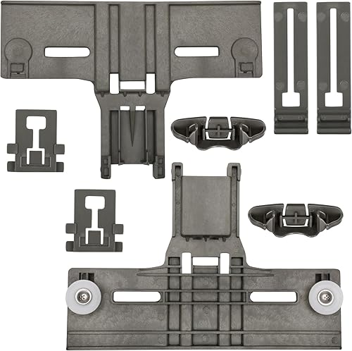Ajustador de estante superior W10712395 W10712395 mejorado con ruedas mejoradas, tornillo de metal, repuesto para Whirlpool WDT730PAHZ0 WDT750SAHZ0