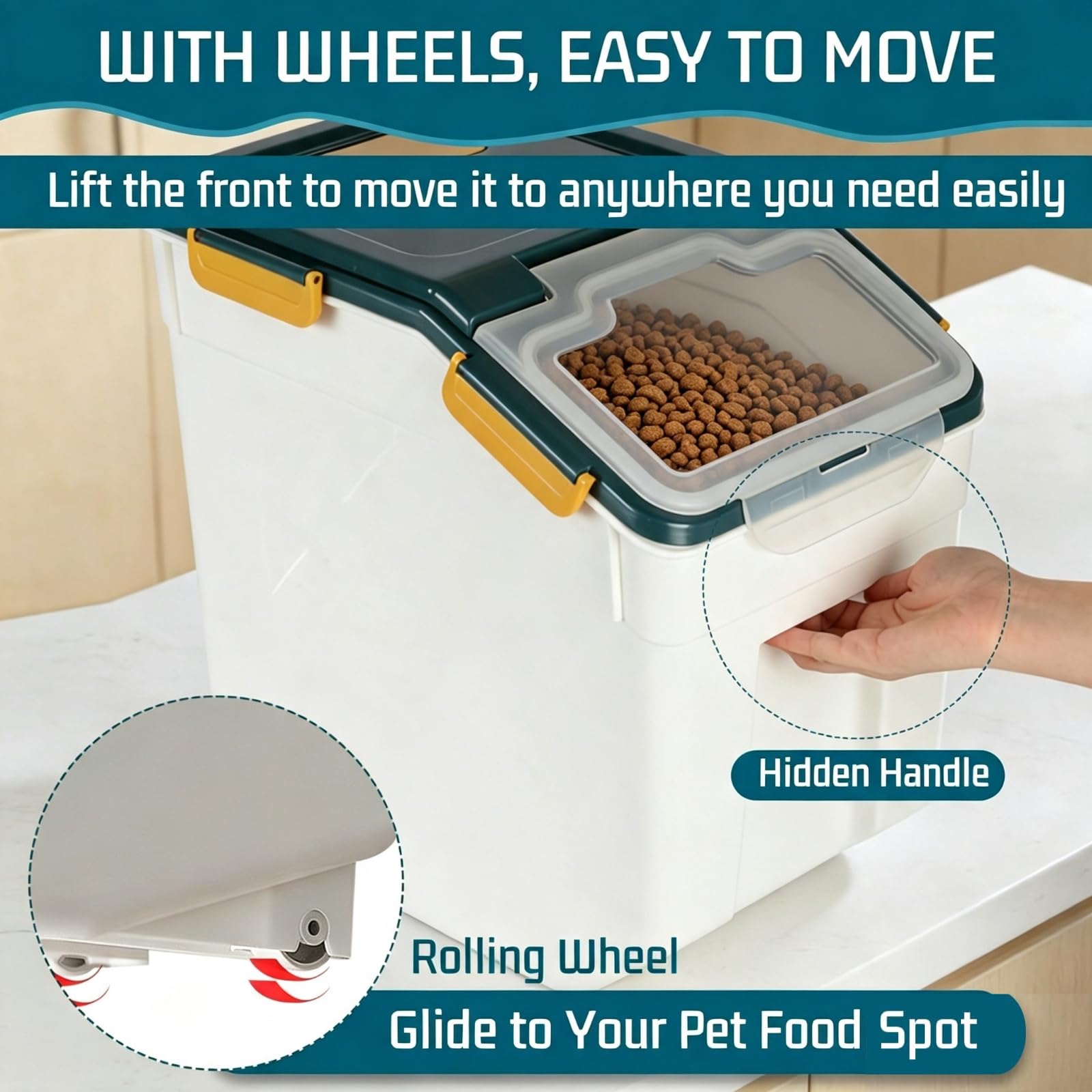 Conteneurs de conservation pour nourriture pour animaux de compagnie, 2 pièces, 15 kg, hermétiques, pour nourriture pour chiens, sans BPA, contenants pour nourriture pour chats avec pelle pour
