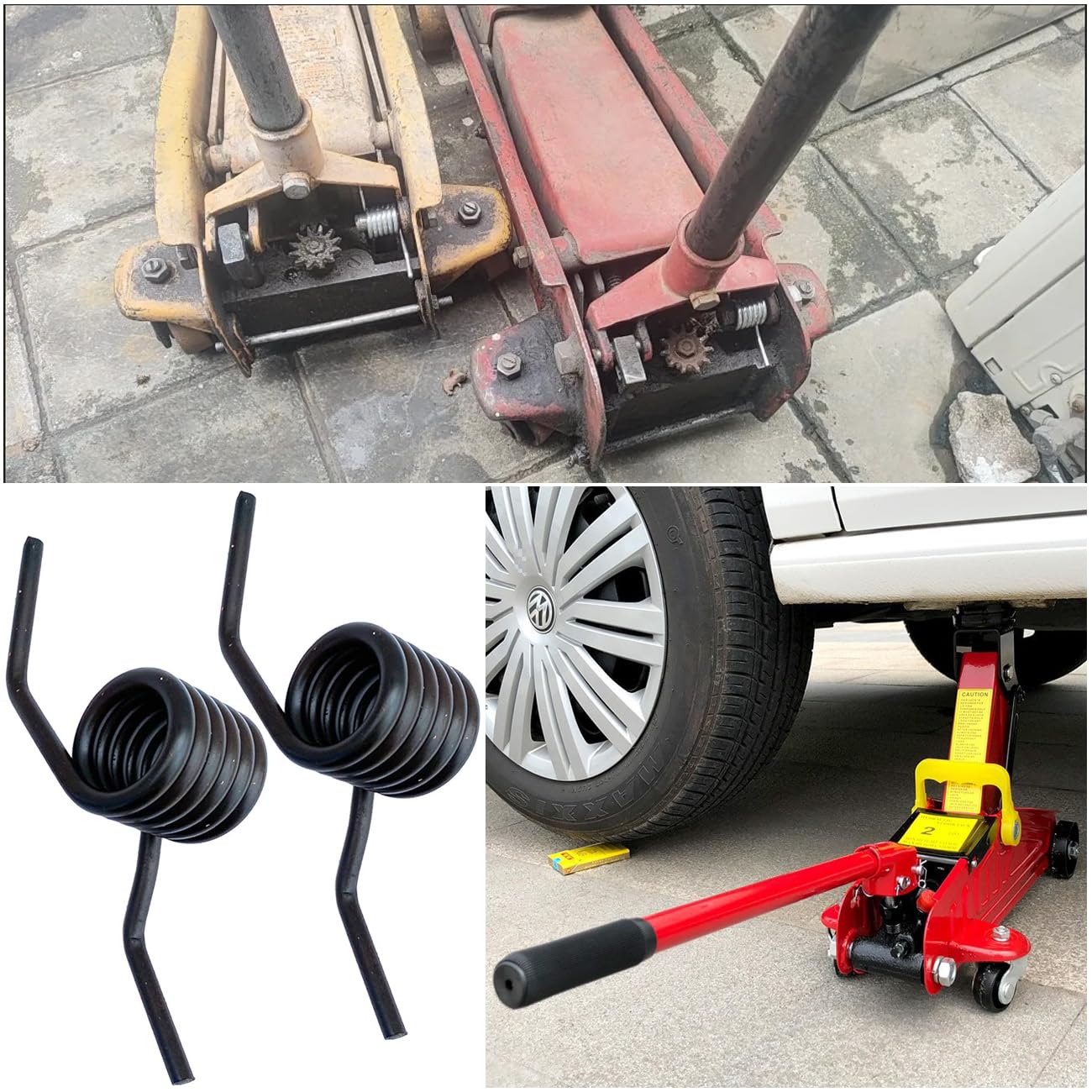 Zestaw 4 zapasowych podnośników hydraulicznych do podnośnika samochodowego, 3 tony, sprężyna naprężeniowa do wózków hydraulicznych, wytrzymały podnośnik podłogowy, niskoprofilowy, z kółkami, do