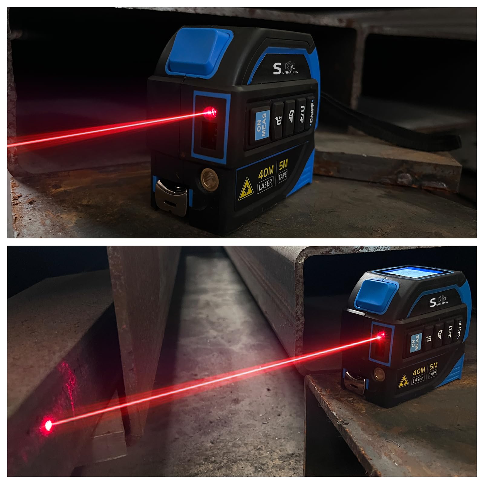 4-in-1 Laser Tape Measure with Laser Level Crosshairs |130ft/40m Laser Distance+16ft/5m AutoLock Tape |Backlit LCD Display (Ft/Inch/M/mm) |for DIY,Construction, Interior Design — Amazon image 5