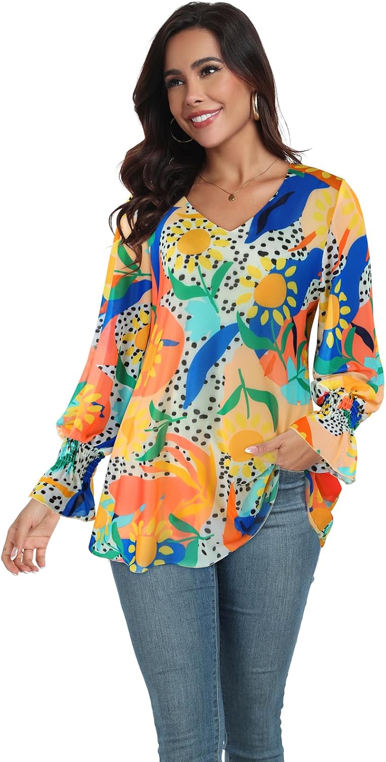 SeSe Code Flowy Tops Long Sleeve Blouses for Women Dressy Casual Dress Shirts Trendy 2024 - Image 4