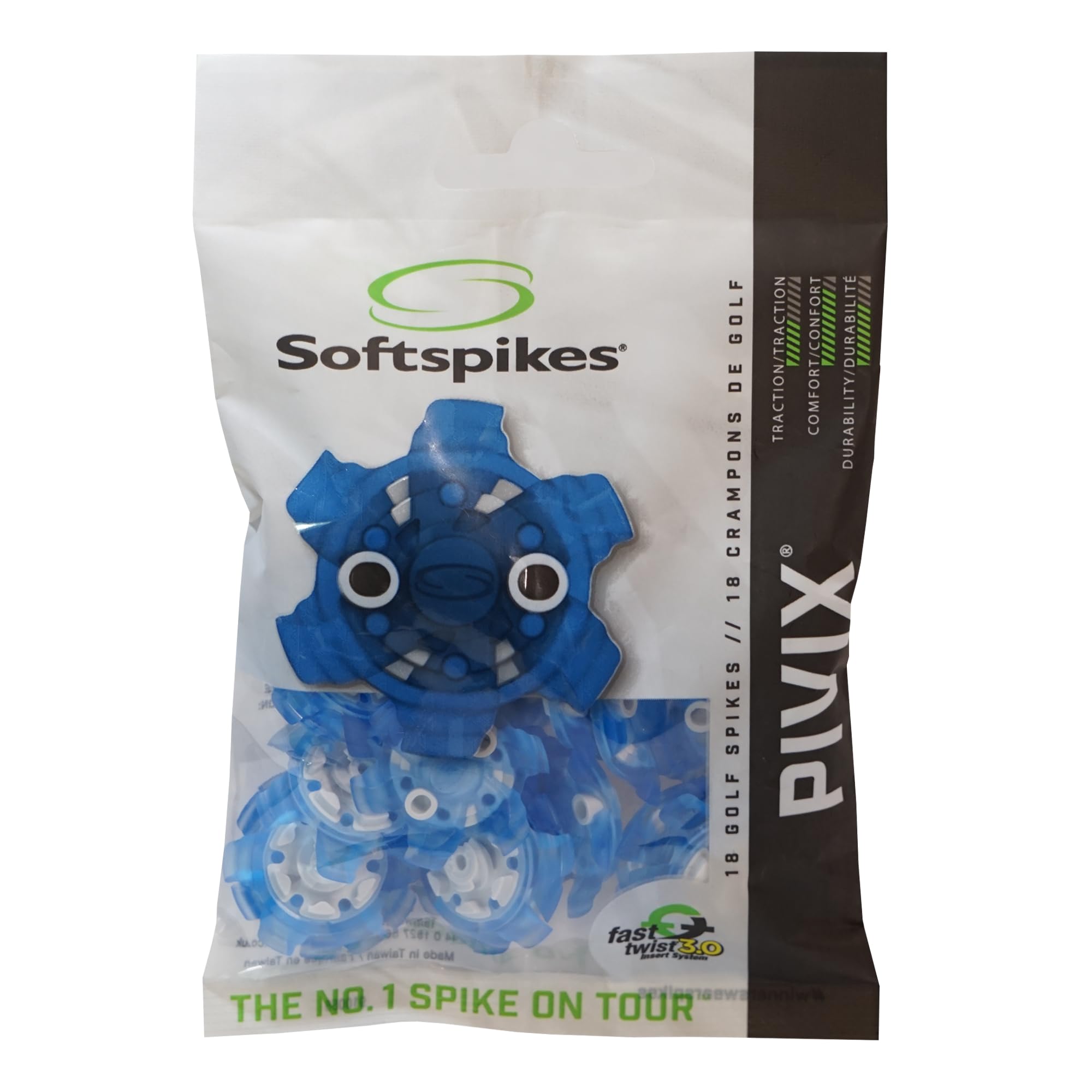 SOFTSPIKES Pivix Cleat (Fts 3.0) Golf Spikes, Blue, Clamshell of 1