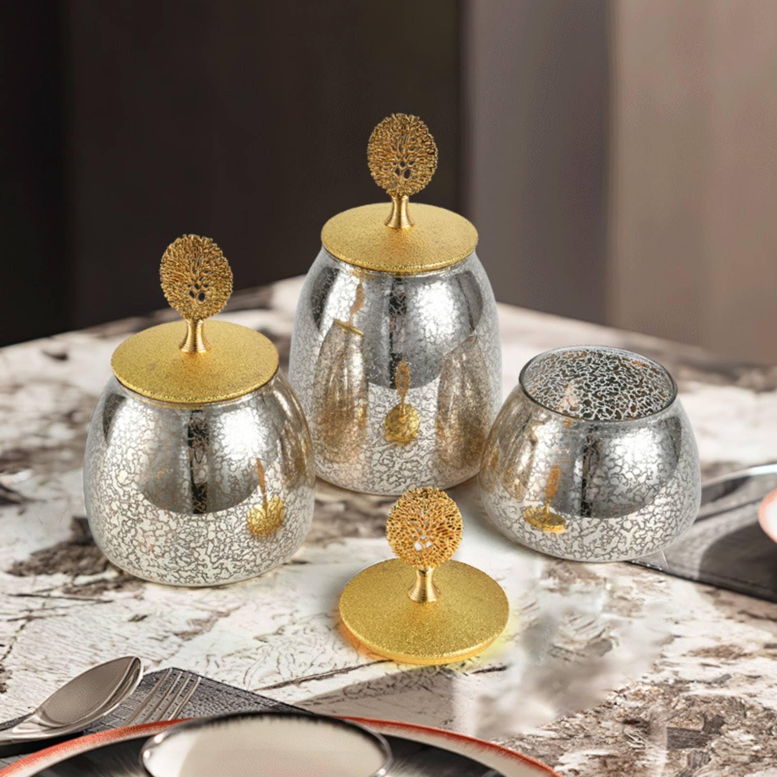 rockible Barattolo con Coperchio Vintage Contenitore con Coperchio Salvaspazio Recipiente per Soggiorno, RD9029L