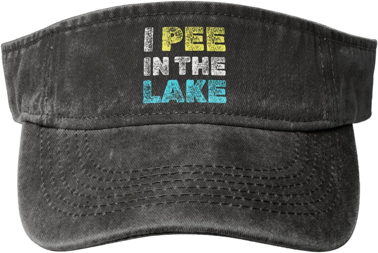 I Pee in The Lake Visor Hat Cap Black Men and Women Adjustable Hat Picnic Magical